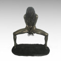 Figura Nua Senhora Dança Escultura Bronze TPE-679